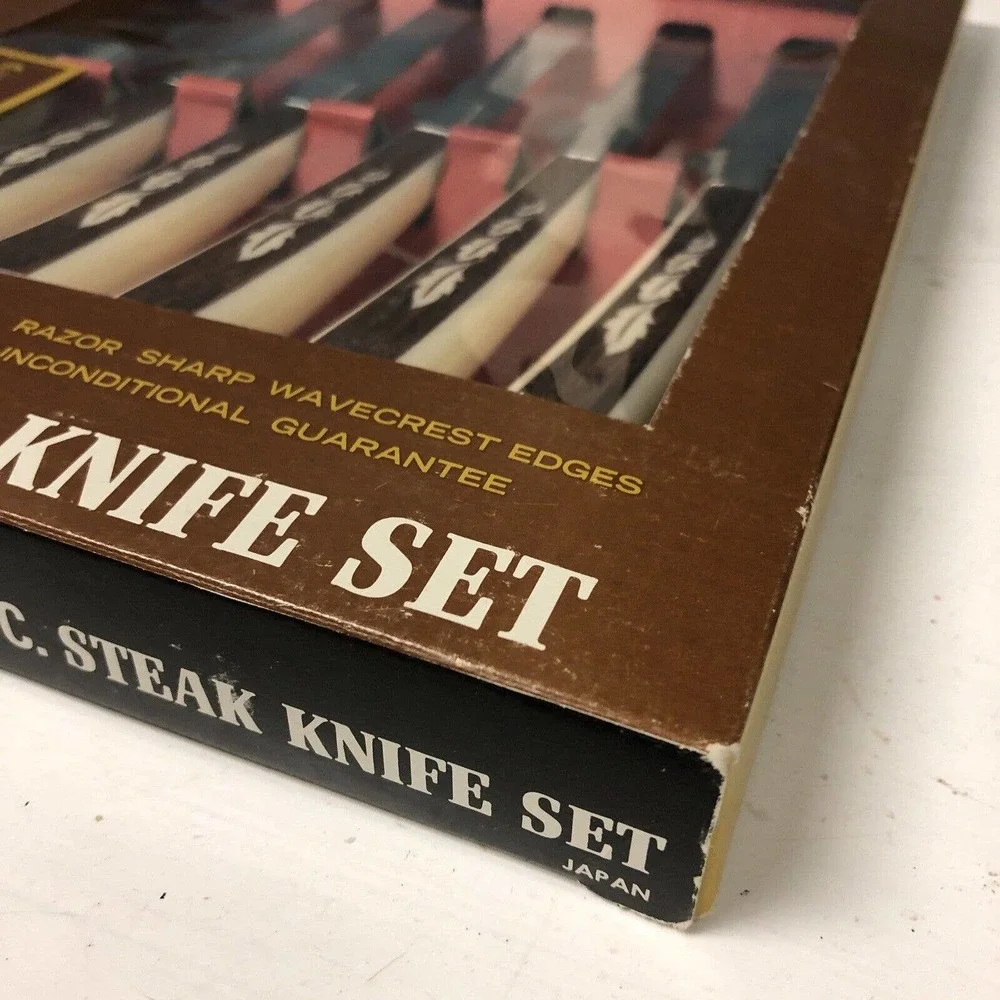 VINTAGE Regent Sheffield Stainless Steel JAPAN Cutlery Steak Knife Set‎ of 6